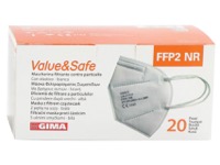 copertina di Mascherina FFP2 NR Value & Safe - Confezione da 20 Pz. imbustate singolarmente Bianca