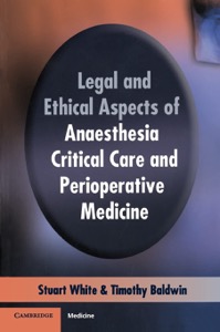 copertina di Legal and Ethical Aspects of Anaesthesia - Critical Care and Perioperative Medicine