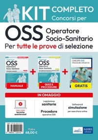 copertina di Kit Completo Concorsi OSS - Operatore Socio Sanitario - Per tutte le prove di selezione ...