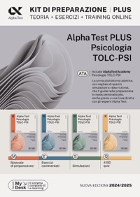 copertina di Alpha Test PLUS Psicologia - TOLC - PSI - Kit di preparazione 2024 / 2025  - Comprende ...