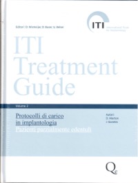 copertina di Guida al trattamento ITI - Protocolli di carico in Implantologia - Pazienti parzialmente ...