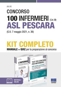 copertina di Kit Completo Concorso 100 Infermieri ASL Pescara ( Cat. D ). Manuale + Quiz per la ...