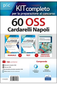 copertina di Kit concorso 60 OSS ( Operatore socio sanitario ) Cardarelli Napoli - Manuale + Test ...