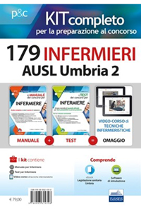 copertina di Kit concorso 179 Infermieri AUSL Umbria 2 - Manuale + Test per tutte le prove di ...