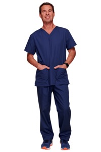 copertina di Set completo ospedaliero Cherokee Originals - casacca manica corta e pantalone Unisex tg XXS Blu Navy