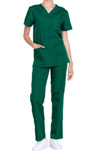 copertina di Set completo ospedaliero Cherokee Originals - casacca manica corta e pantalone Unisex tg XXS Verde Cacciatore