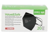 copertina di Mascherina FFP2 NR Value & Safe - Confezione da 20 Pz. sigillate singolarmente Nera