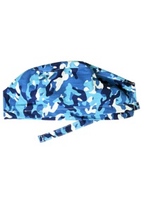 copertina di Cappellino - bandana - cuffia fantasia Fantasia Militare Blu
