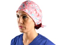 copertina di Cappellino - bandana - cuffia fantasia Rosa fantasia dentista