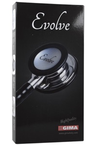 copertina di Duofono Evolve, doppia campana e doppia membrana con etichetta per il nome e kit ... Tubo nero, testina e archetto neri