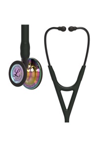 copertina di Littmann Cardiology IV 6240 stetofonendoscopio Nero, connettore e testina lucida arcobaleno, connettore e archetto nerofumo