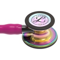 copertina di Littmann Cardiology IV 6241 stetofonendoscopio Lampone, campana lucida arcobaleno, connettore e archetto nerofumo