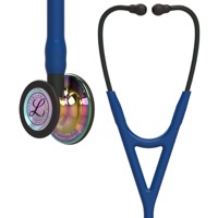 copertina di Littmann Cardiology IV 6242 stetofonendoscopio Navy blu, testina lucida arcobaleno,  connettore e archetto nero