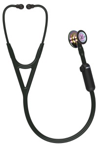 copertina di 3M Littmann® CORE Digital Stetoscopio cod. 8572 Tubo nero testina arcobaleno lucida