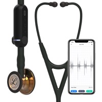 copertina di 3M Littmann® CORE Digital Stetoscopio cod. 8863 Tubo nero Campana finitura bronzo lucida