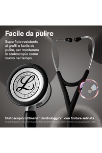 copertina di Littmann Cardiology IV 6177C stetofonendoscopio Nero tubo satinato campana Specchio