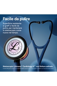 copertina di Littmann Cardiology IV 6242C stetofonendoscopio Blu Navy tubo satinato campana lucida Arcobaleno