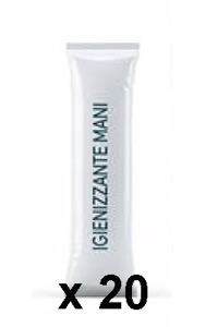 copertina di Steriman Gel®  - igienizzante mani, confezione da 20 stick da 2,8 ml.