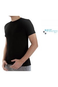 copertina di T-Shirt FITergy - Maglietta con biomolecole, con funzione di diminuzione del dolore ... tg Medium Nero