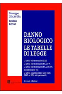 copertina di Danno biologico - Le tabelle di legge - La tabella delle menomazioni INAIL. La tabella ...