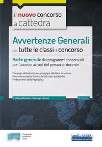 copertina di Avvertenze Generali per tutte le classi di concorso 2020 - Parte generale dei programmi ...