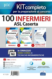 copertina di Kit concorso 100 Infermieri ASL Caserta - Manuale + Test + Logica e Cultura generale ...