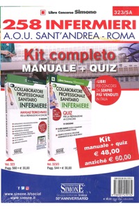 copertina di 258 Infermieri A.O.U. Sant' Andrea Roma - Kit completo Manuale + Quiz cod. 323/SA