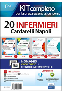 copertina di Kit completo Concorso 20 Infermieri AO Cardarelli di Napoli -  Manuale + Test + Inglese ...