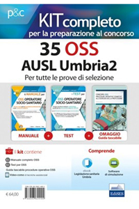 copertina di Kit concorso 35 OSS AUSL Umbria 2 - Manuale + Test per tutte le prove di selezione ...
