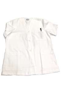 copertina di Casacca per infermiera mezza manica, con scollo a V, aperta con quattro bottoni due ... tg 46 Bianco