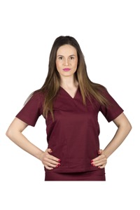 copertina di Casacca ospedaliera unisex con scollo a V ( per divise e tute in ambito sanitario ... tg 54 Amaranto