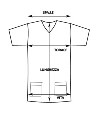 copertina di Casacca ospedaliera unisex con scollo a V ( per divise e tute in ambito sanitario ... tg 40 Bianco