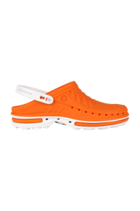copertina di Zoccolo ospedaliero modello Clog - unisex tg 47/48 Arancio e Bianco