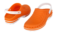 copertina di Zoccolo ospedaliero modello Clog - unisex tg 47/48 Arancio e Bianco