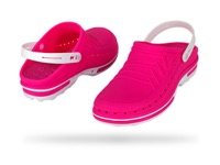 copertina di Zoccolo ospedaliero modello Clog - unisex tg 38/39 Fucsia e Bianco