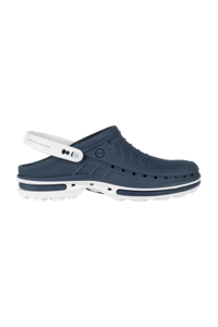 copertina di Zoccolo ospedaliero modello Clog - unisex tg 43/44 Navy Blu e Bianco