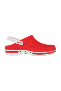 copertina di Zoccolo ospedaliero modello Clog - unisex tg 38/39 Rosso e Bianco