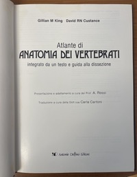 copertina di Atlante di anatomia dei vertebrati - Integrato da un testo e guida alla dissezione