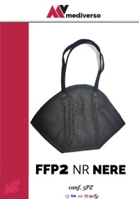 copertina di Mascherina FFP2 NR 5 Strati Colore Nero - CE DPI confezione 5 pezzi nero