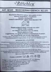 copertina di Mascherina igienica  - cotone 100% ( 1 pezzo )