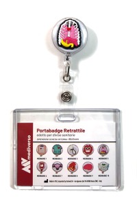 copertina di Porta Badge Retrattile adatto per l'utilizzo su divise sanitarie . Completo di Clip ... Polmoni, stomaco e fegato (Medicina Interna)