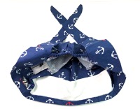 copertina di Bandana Medica Fantasia - Cuffia Unisex in Cotone con bottoni per mascherina Blu Fantasia Ancore