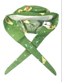 copertina di Bandana Medica Fantasia - Cuffia Unisex in Cotone con bottoni per mascherina Verde Fantasia Avocado