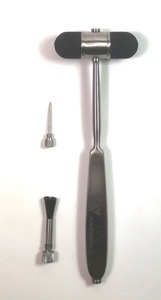 copertina di Martelletto Neurologico Dejerine in Acciaio Inox - con Spazzola e Punta Algesimetrica