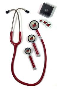 copertina di Stetoscopio Switch a 3 Campane intercambiabili - Adulto , Pediatrico , Infant . Amaranto