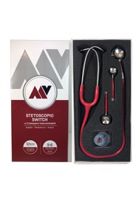 copertina di Stetoscopio Switch a 3 Campane intercambiabili - Adulto , Pediatrico , Infant . Amaranto