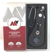 copertina di Stetoscopio Switch a 3 Campane intercambiabili - Adulto , Pediatrico , Infant  Nero
