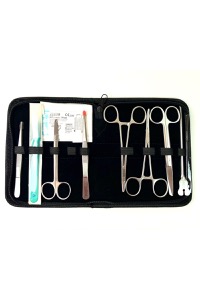 copertina di Trousse Chirurgica DELUXE - Kit con 8 strumenti professionali e 1 ago per suture ...