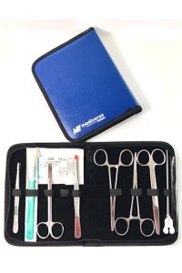 copertina di Trousse ( kit ) Chirurgica DELUXE - Con 8 strumenti e 1 ago per suture Ethicon o ...