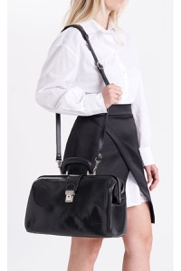 copertina di Borsa da medico in pelle  modello Uffizi NERO